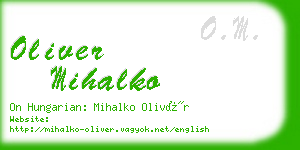 oliver mihalko business card